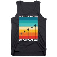 Easily Distracted By Airplanes, Airplane Pilot Aircraft Tank Top