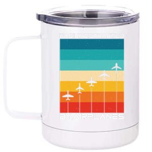 Easily Distracted By Airplanes, Airplane Pilot Aircraft 12 oz Stainless Steel Tumbler Cup