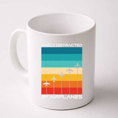 Easily Distracted By Airplanes, Airplane Pilot Aircraft Coffee Mug