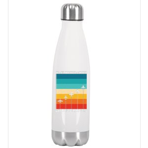 Easily Distracted By Airplanes, Airplane Pilot Aircraft Stainless Steel Insulated Water Bottle