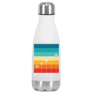 Easily Distracted By Airplanes, Airplane Pilot Aircraft Stainless Steel Insulated Water Bottle