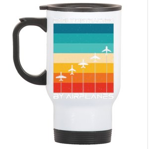 Easily Distracted By Airplanes, Airplane Pilot Aircraft Stainless Steel Travel Mug