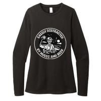 Easily Distracted By Music And Beer Skeleton Womens CVC Long Sleeve Shirt