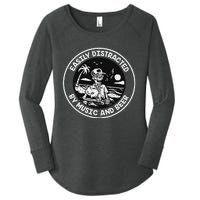 Easily Distracted By Music And Beer Skeleton Women's Perfect Tri Tunic Long Sleeve Shirt