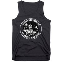 Easily Distracted By Music And Beer Skeleton Tank Top