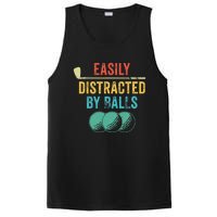 Easily Distracted by Balls Golf Ball Putt Vintage Funny Golf PosiCharge Competitor Tank