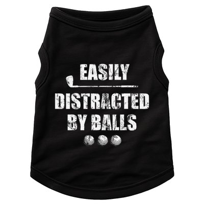 Easily Distracted By Balls Funny Golf Ball Putt Doggie Tank
