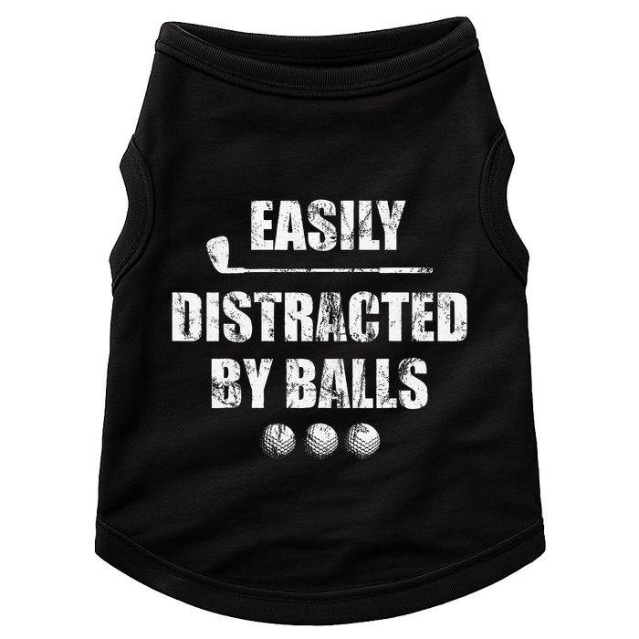 Easily Distracted By Balls Funny Golf Ball Putt Doggie Tank