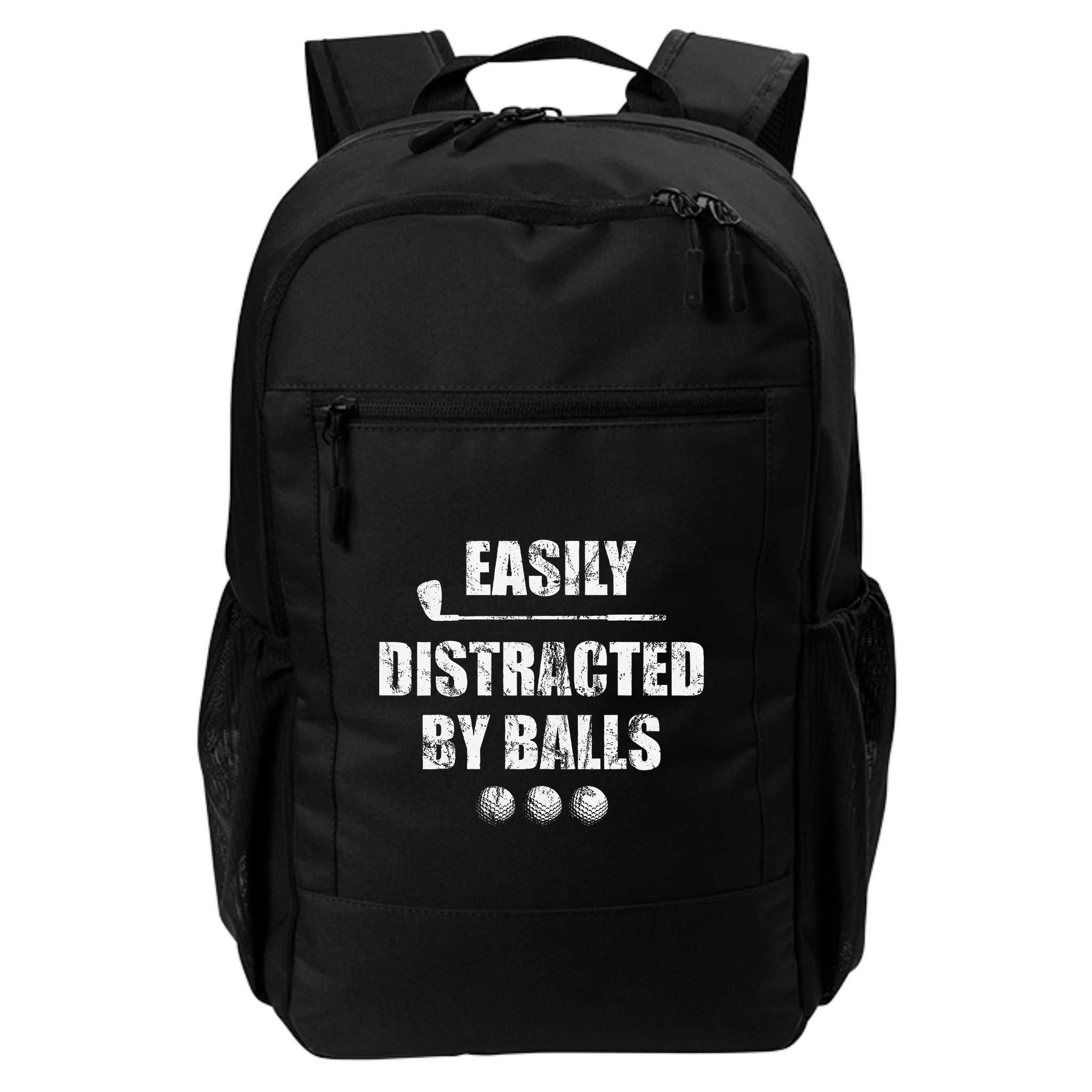Easily Distracted By Balls Funny Golf Ball Putt Backpack