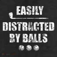 Easily Distracted By Balls Funny Golf Ball Putt 11oz C Handle Ceramic Mug
