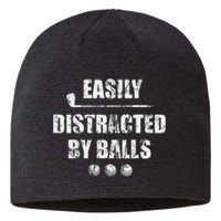 Easily Distracted By Balls Funny Golf Ball Putt Sustainable Beanie