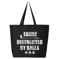 Easily Distracted By Balls Funny Golf Ball Putt 25L Jumbo Tote