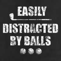 Easily Distracted By Balls Funny Golf Ball Putt 25L Jumbo Tote