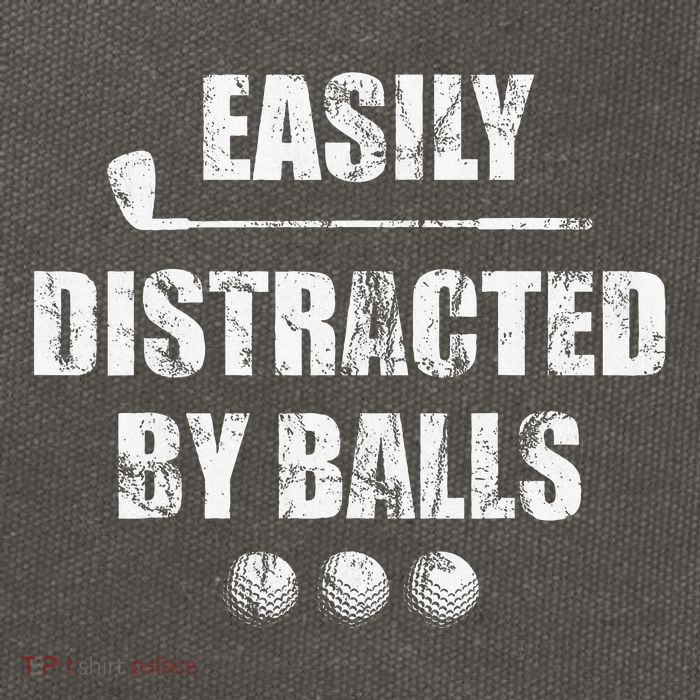 Easily Distracted By Balls Funny Golf Ball Putt Cotton Canvas Backpack