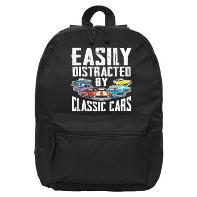 Easily Distracted By Classic Cars 16 in Basic Backpack