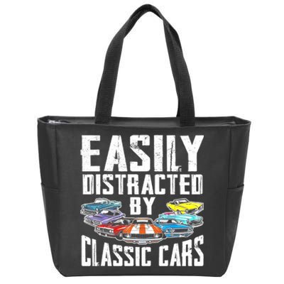 Easily Distracted By Classic Cars Zip Tote Bag