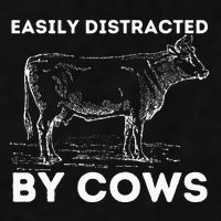 Easily Distracted By Cows Cow Lover Famer Cattle Ranch Ladies PosiCharge Tri-Blend Wicking Tank