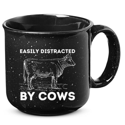 Easily Distracted By Cows Cow Lover Famer Cattle Ranch 15oz Campfire Ceramic Mug