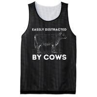 Easily Distracted By Cows Cow Lover Famer Cattle Ranch Mesh Reversible Basketball Jersey Tank