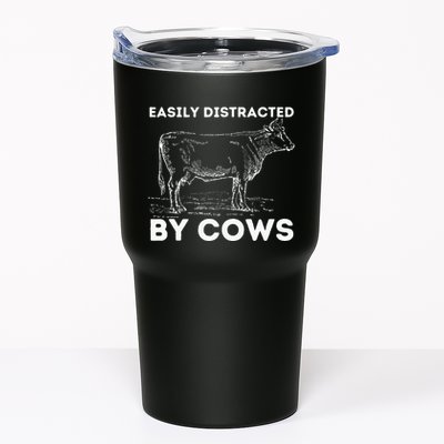 Easily Distracted By Cows Cow Lover Famer Cattle Ranch Tumbler