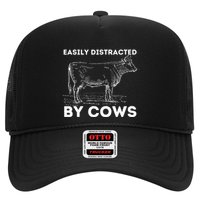 Easily Distracted By Cows Cow Lover Famer Cattle Ranch Trucker Hat