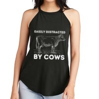 Easily Distracted By Cows Cow Lover Famer Cattle Ranch Women's Perfect Tri Rocker Tank