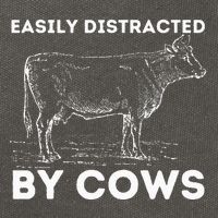 Easily Distracted By Cows Cow Lover Famer Cattle Ranch Cotton Canvas Backpack