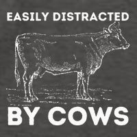 Easily Distracted By Cows Cow Lover Famer Cattle Ranch Vector Backpack