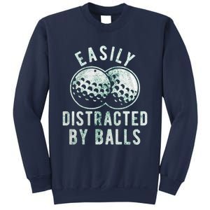 Easily Distracted By Balls Funny Golf Ball Sweatshirt