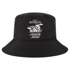 Easily Distracted By Dragon And Books Nerds Cool Comfort Performance Bucket Hat