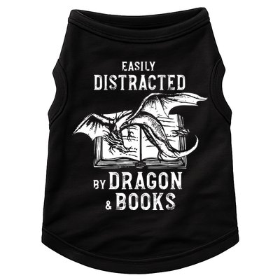 Easily Distracted By Dragon And Books Nerds Doggie Tank