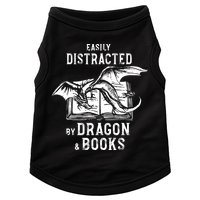 Easily Distracted By Dragon And Books Nerds Doggie Tank