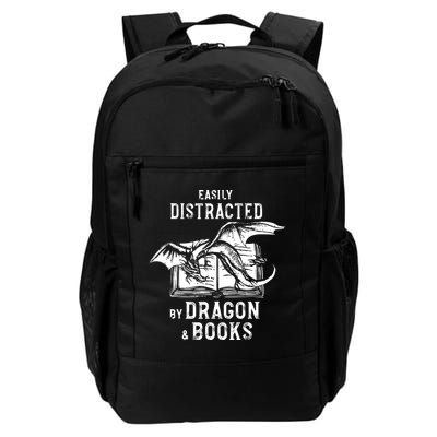 Easily Distracted By Dragon And Books Nerds Backpack