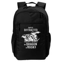 Easily Distracted By Dragon And Books Nerds Backpack