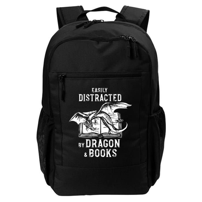 Easily Distracted By Dragon And Books Nerds Backpack