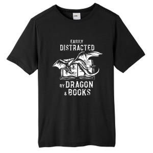 Easily Distracted By Dragon And Books Nerds Tall Fusion ChromaSoft Performance T-Shirt