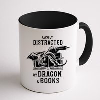 Easily Distracted By Dragon And Books Nerds Mug
