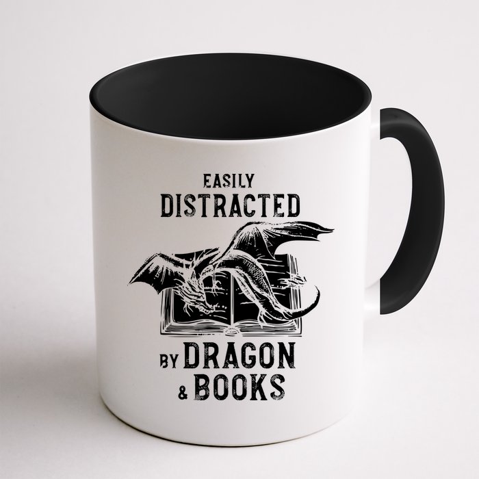 Easily Distracted By Dragon And Books Nerds Mug