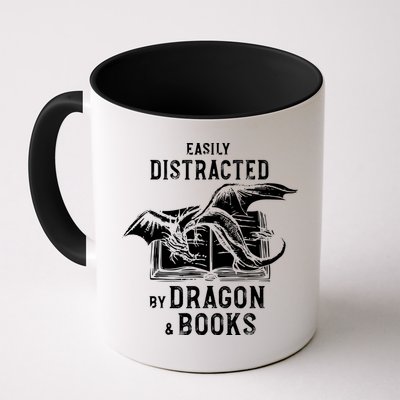 Easily Distracted By Dragon And Books Nerds Mug