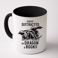 Easily Distracted By Dragon And Books Nerds Mug