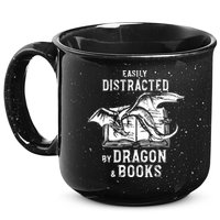 Easily Distracted By Dragon And Books Nerds 15oz Campfire Ceramic Mug