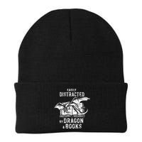 Easily Distracted By Dragon And Books Nerds Beanie