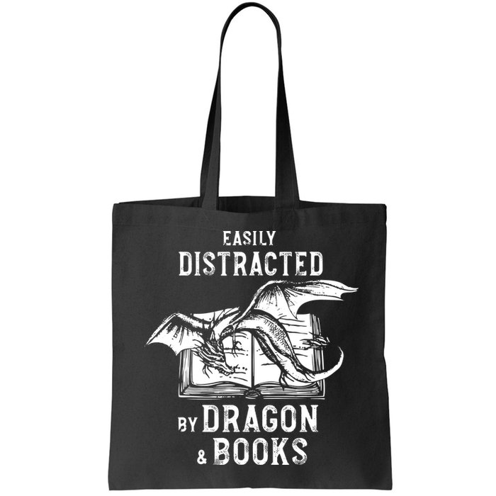 Easily Distracted By Dragon And Books Nerds Bag