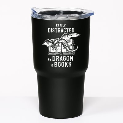 Easily Distracted By Dragon And Books Nerds Tumbler