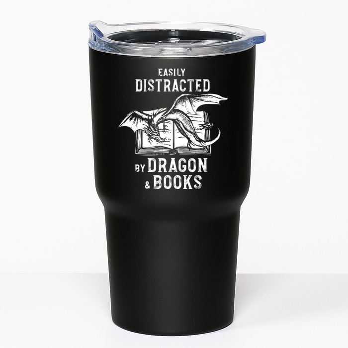 Easily Distracted By Dragon And Books Nerds Tumbler
