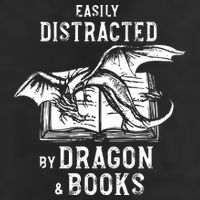 Easily Distracted By Dragon And Books Nerds 25L Jumbo Tote