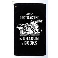 Easily Distracted By Dragon And Books Nerds Golf Towel