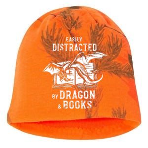 Easily Distracted By Dragon And Books Nerds Kati - Camo Knit Beanie