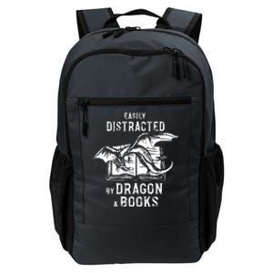 Easily Distracted By Dragon And Books Nerds Daily Commute Backpack