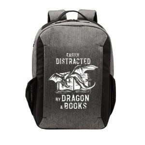 Easily Distracted By Dragon And Books Nerds Vector Backpack